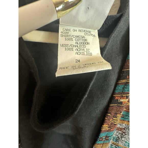 Vtg Plus No Boundaries Black Too With Attached Vest Western Boho Size 24 - Picture 3 of 6